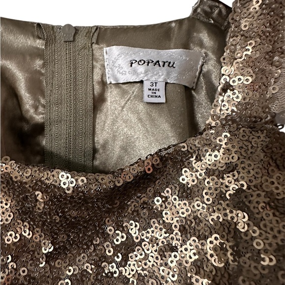 Popatu - Sequin Bodice Flutter-Sleeve Tulle Dress - Picture 4 of 4